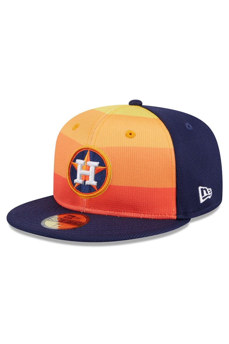 Men's New Era  Orange Houston Astros 2025 Batting Practice 59FIFTY Fitted Hat, Alternate, color, Orange