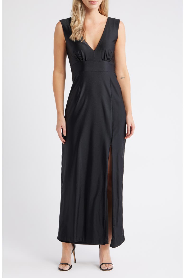 Sleeveless Maxi Dress, Main, color, BLACK