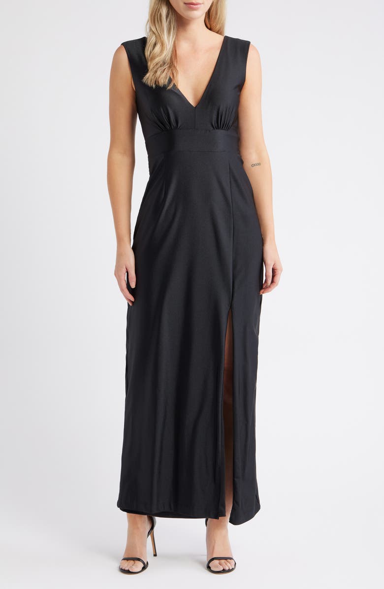 Julia Jordan Sleeveless Maxi Dress, Main, color, Black