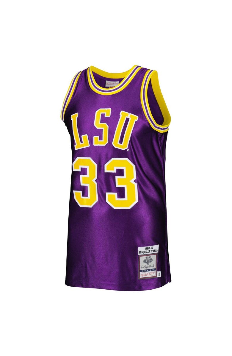 Mitchell & Ness Men's Mitchell & Ness Shaquille O'Neal Purple LSU Tigers 1990/91 Authentic Jersey, Alternate, color, Purple