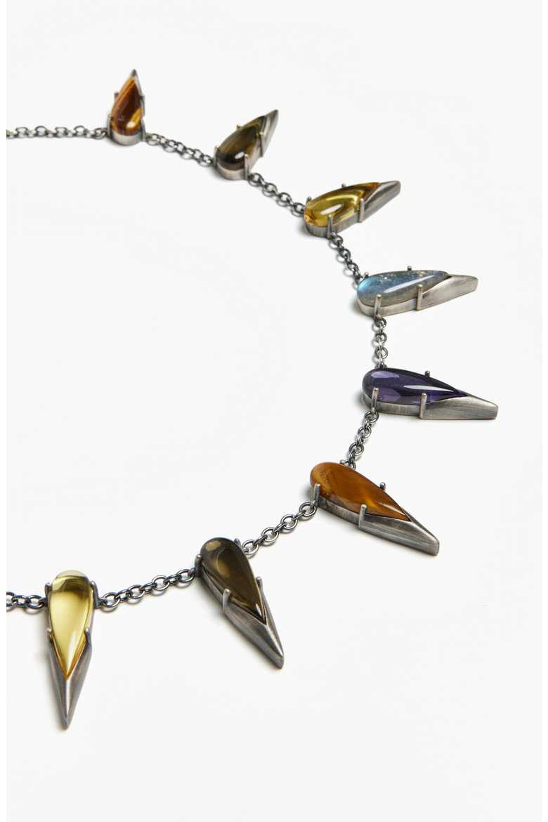 Saber Tooth Necklace, Alternate, color, Angora Silver
