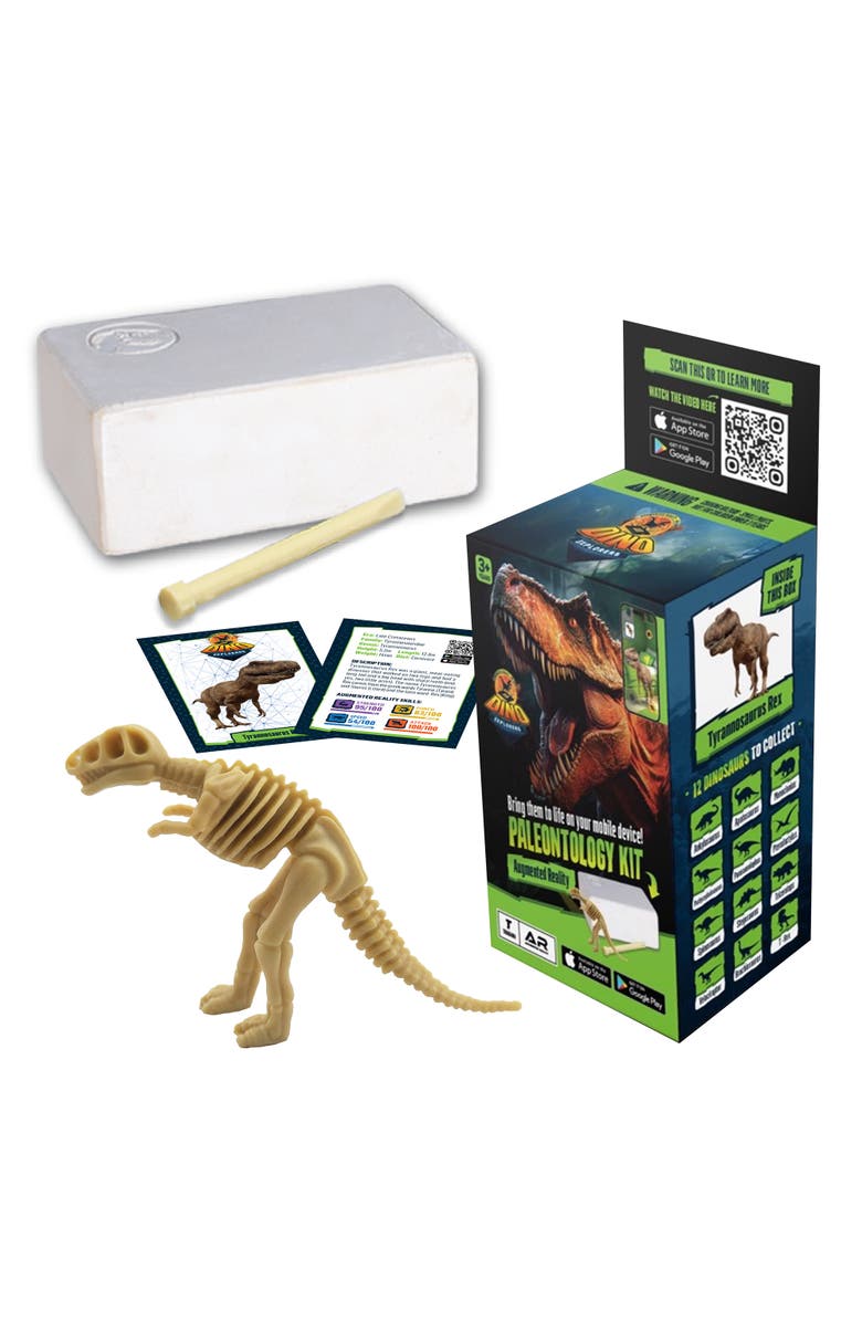 Dino Explorers Ar Dinosaur Xl and Brick Combo 10 Inch T Rex Figure and Dig Kit, Alternate, color, Multicolored