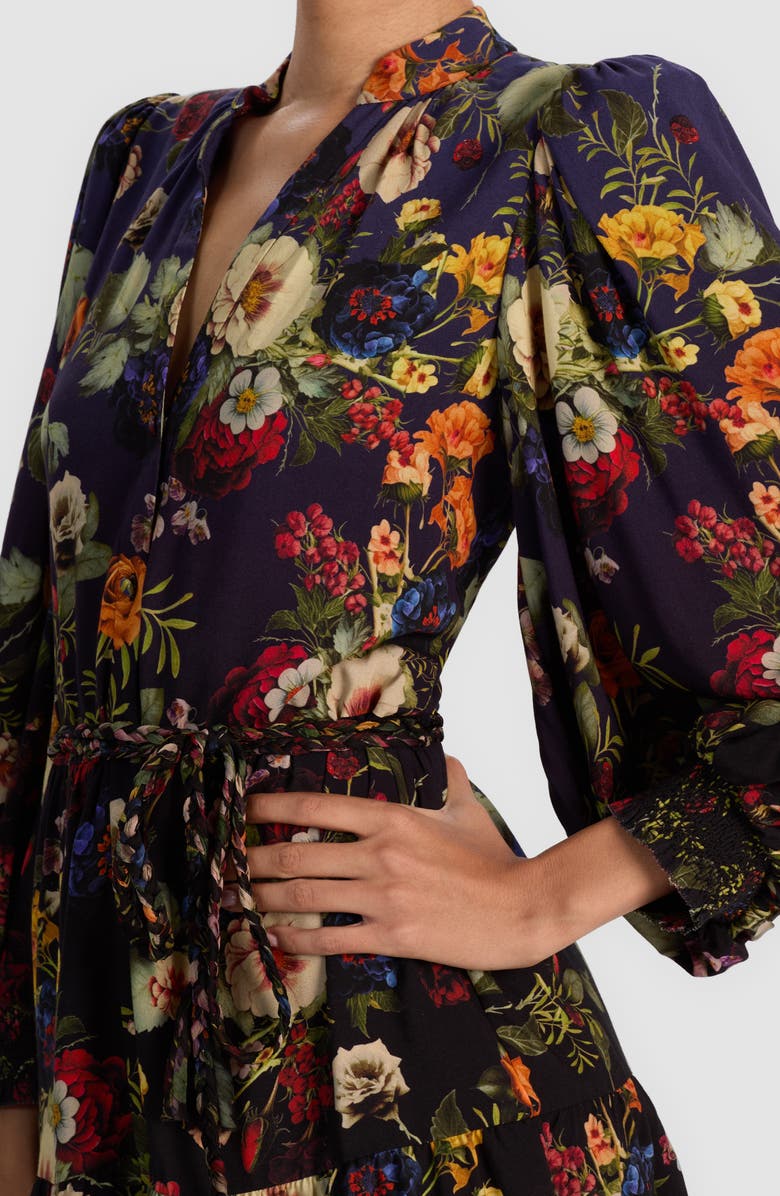 Alice + Olivia Antonette Long Sleeve Button-Up Minidress, Alternate, color, Magic Garden Gradient