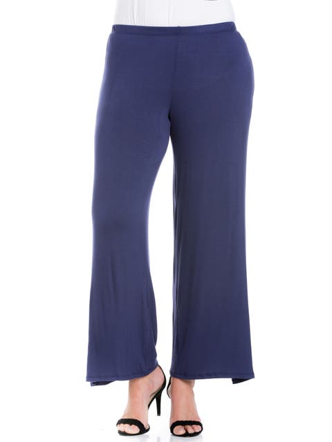 Elastic Waist Flared Leg Palazzo Pants