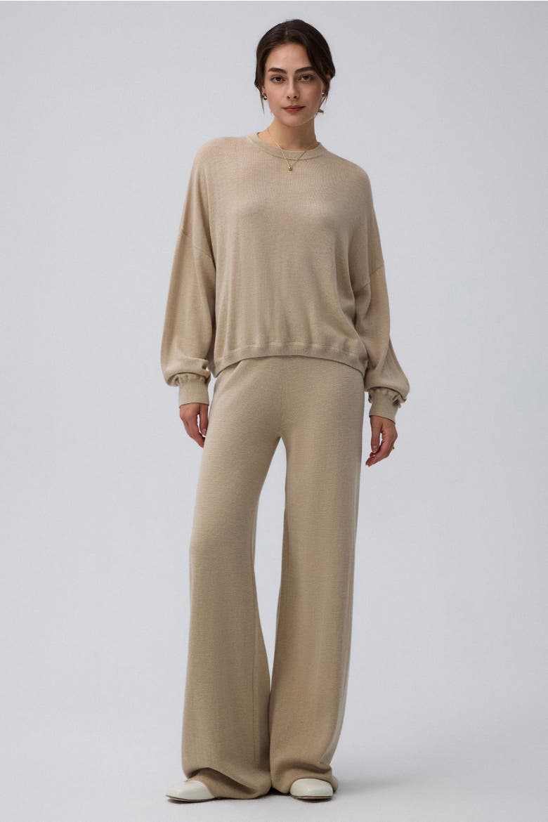 Nilo Knitted Pull-on Pants, Main, color, beige