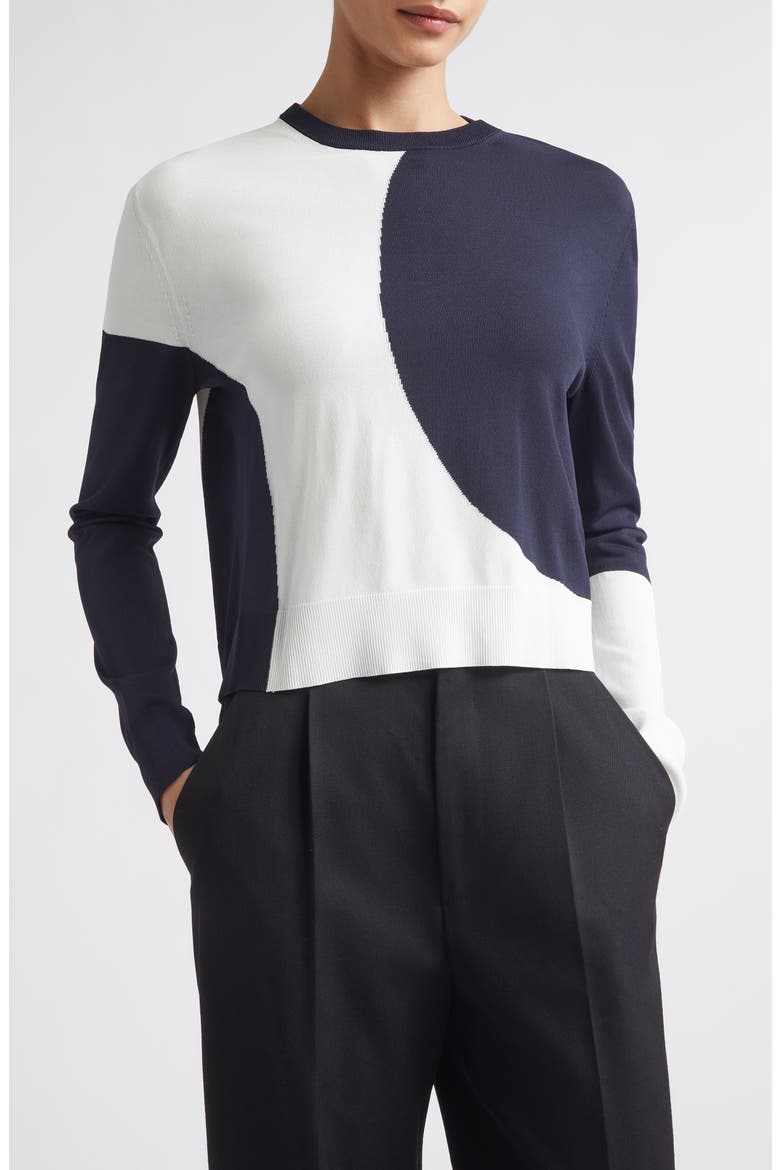 Dot Intarsia Sweater, Main, color, WHITE