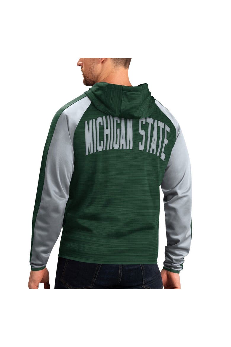 Men's G-III Sports by Carl Banks Green Michigan State Spartans Neutral Zone Raglan Full-Zip Track Jacket Hoodie, Alternate, color, Green