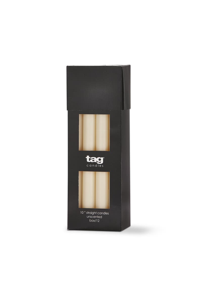 Color Studio Ivory Straight Taper Paraffin Wax Candle Set, Main, color, Beige