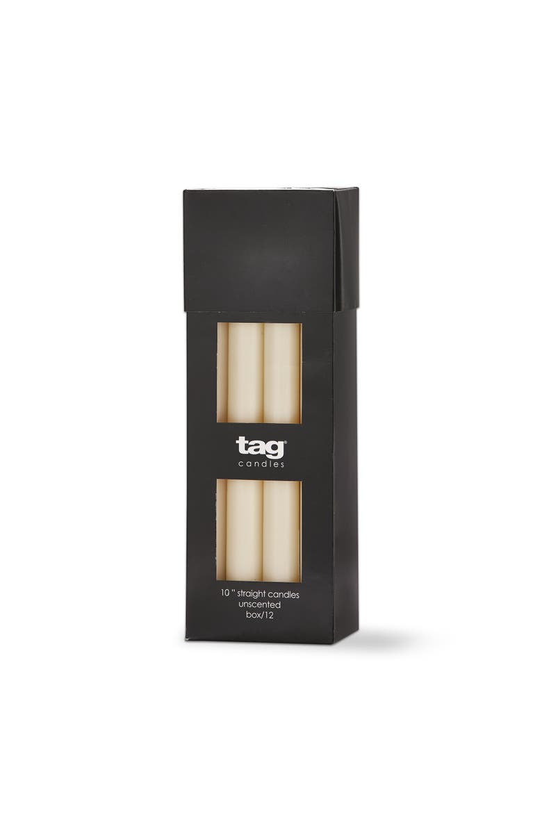 tag Color Studio Ivory Straight Taper Paraffin Wax Candle Set, Main, color,