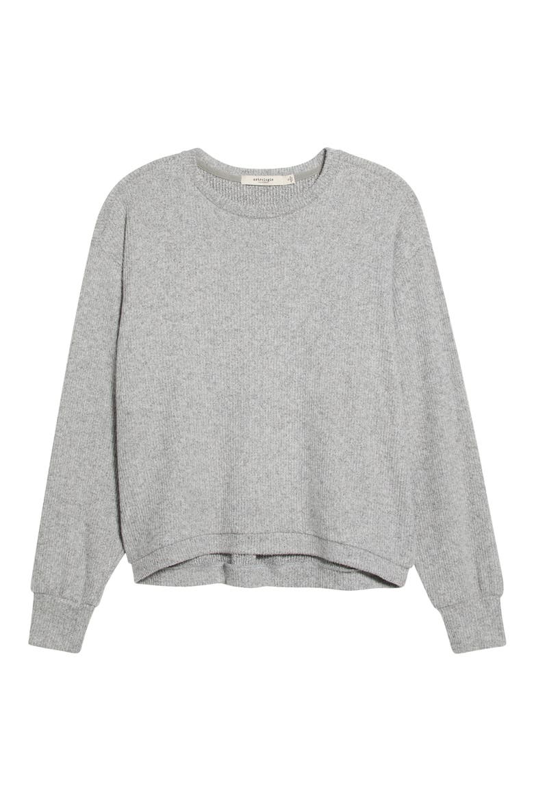 Clementine Knit Sleep Top, Main, color, GREY ONYX