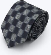 Knottery & Co Shadow Check Printed Silk Tie