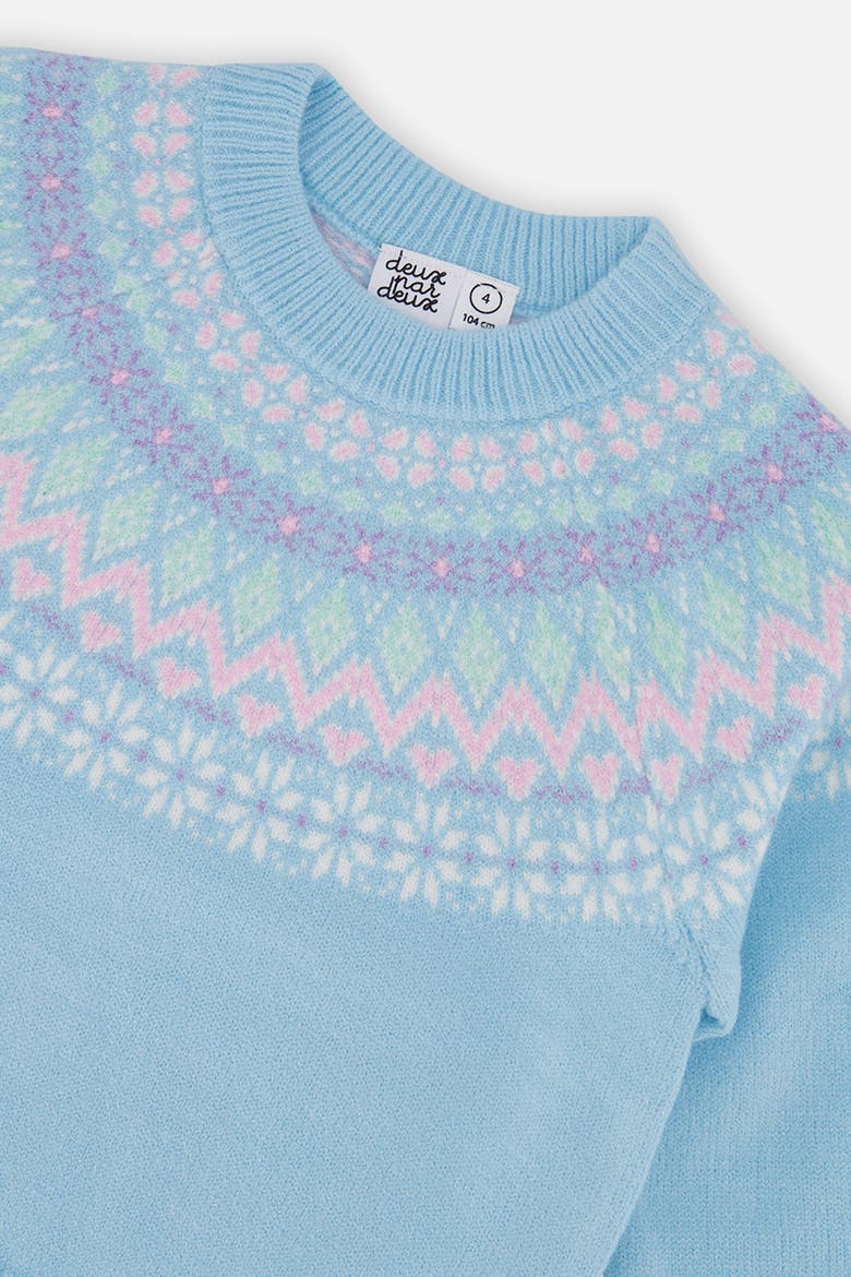 Nordic Jacquard Raglan Sleeve Ribbed Cuff Sweater, Alternate, color, Light Blue
