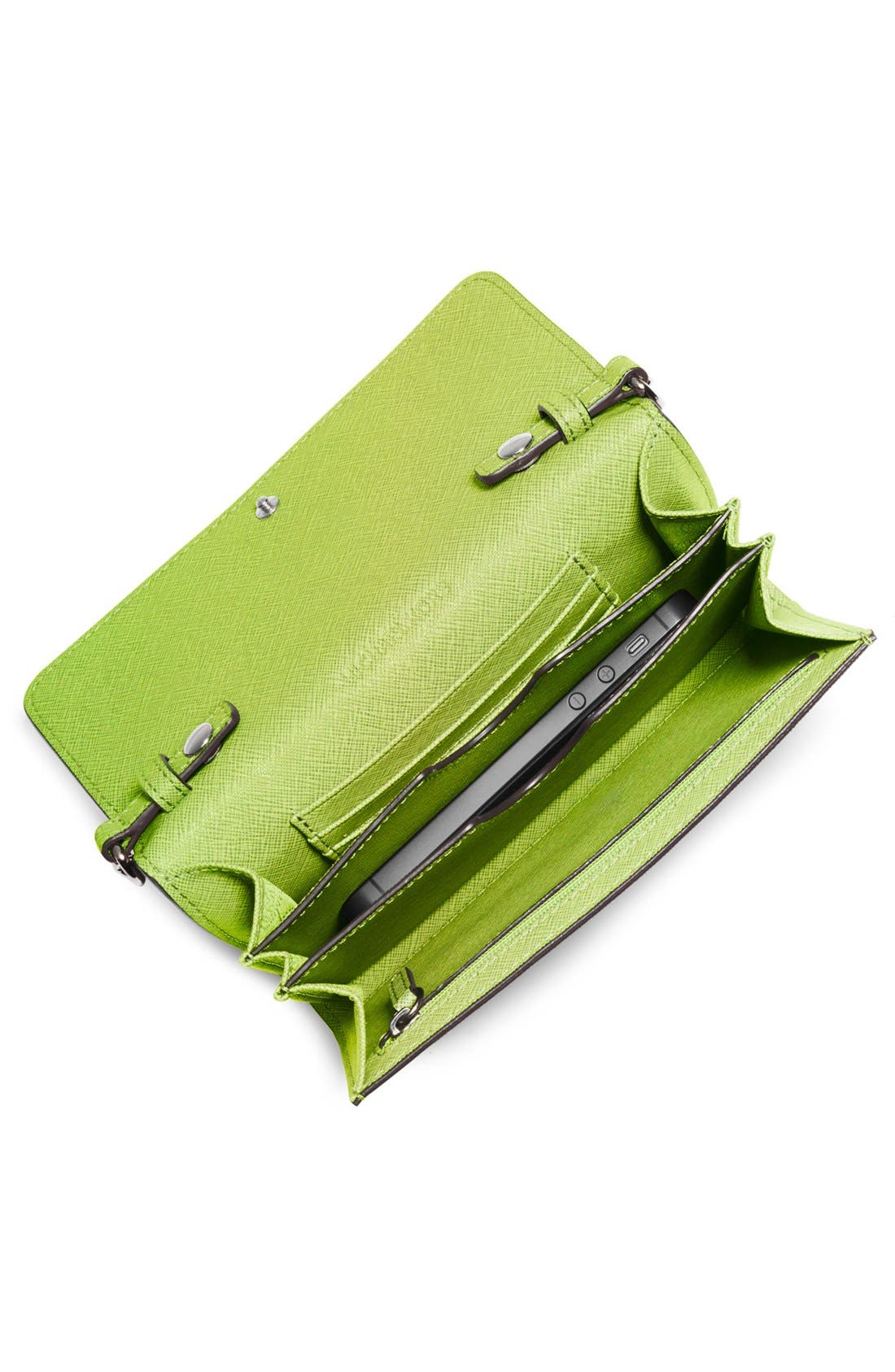 'Large Jet Set' Saffiano Leather Crossbody Bag, Alternate, color, PEAR