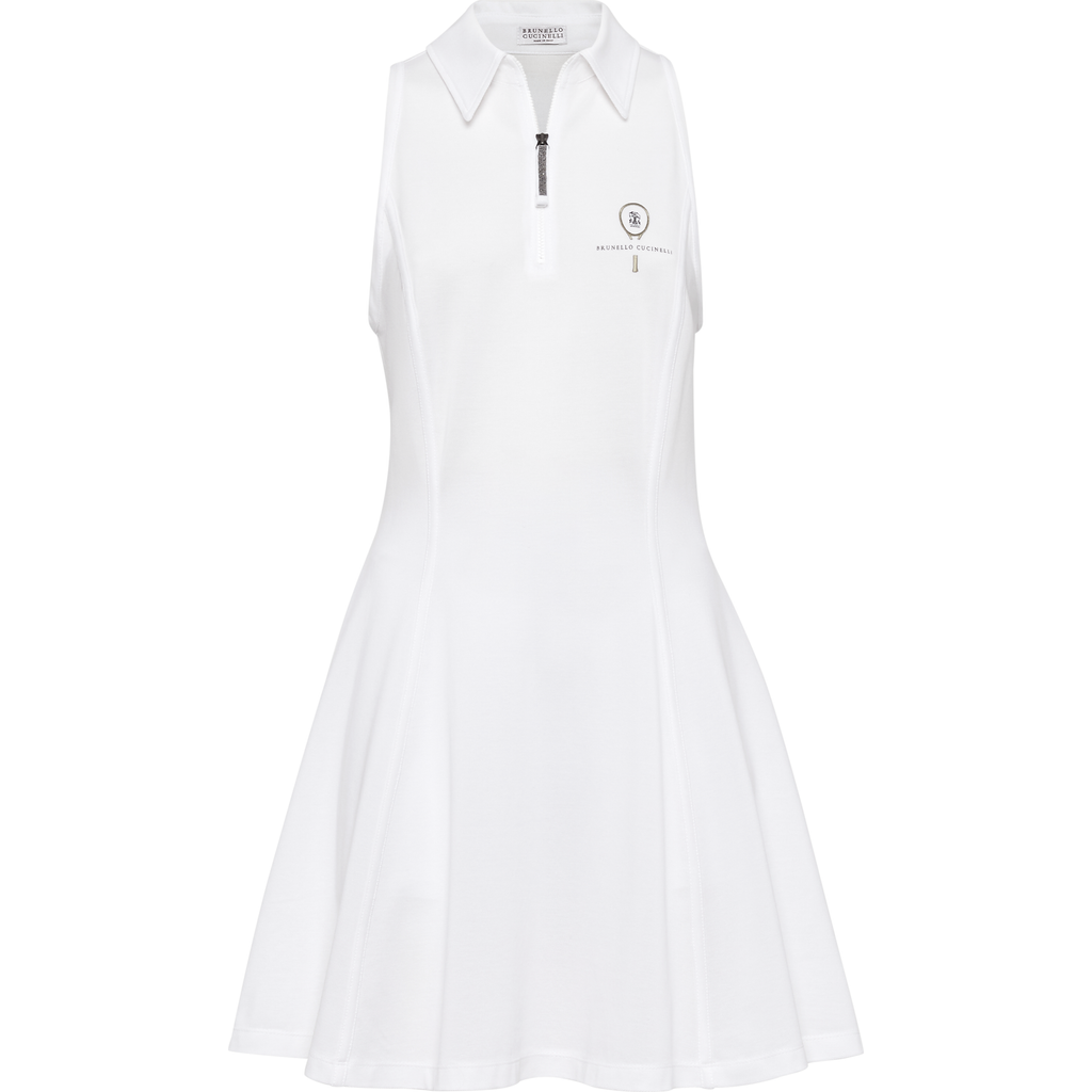 Brunello Cucinelli Dress With Tennis Logo In White