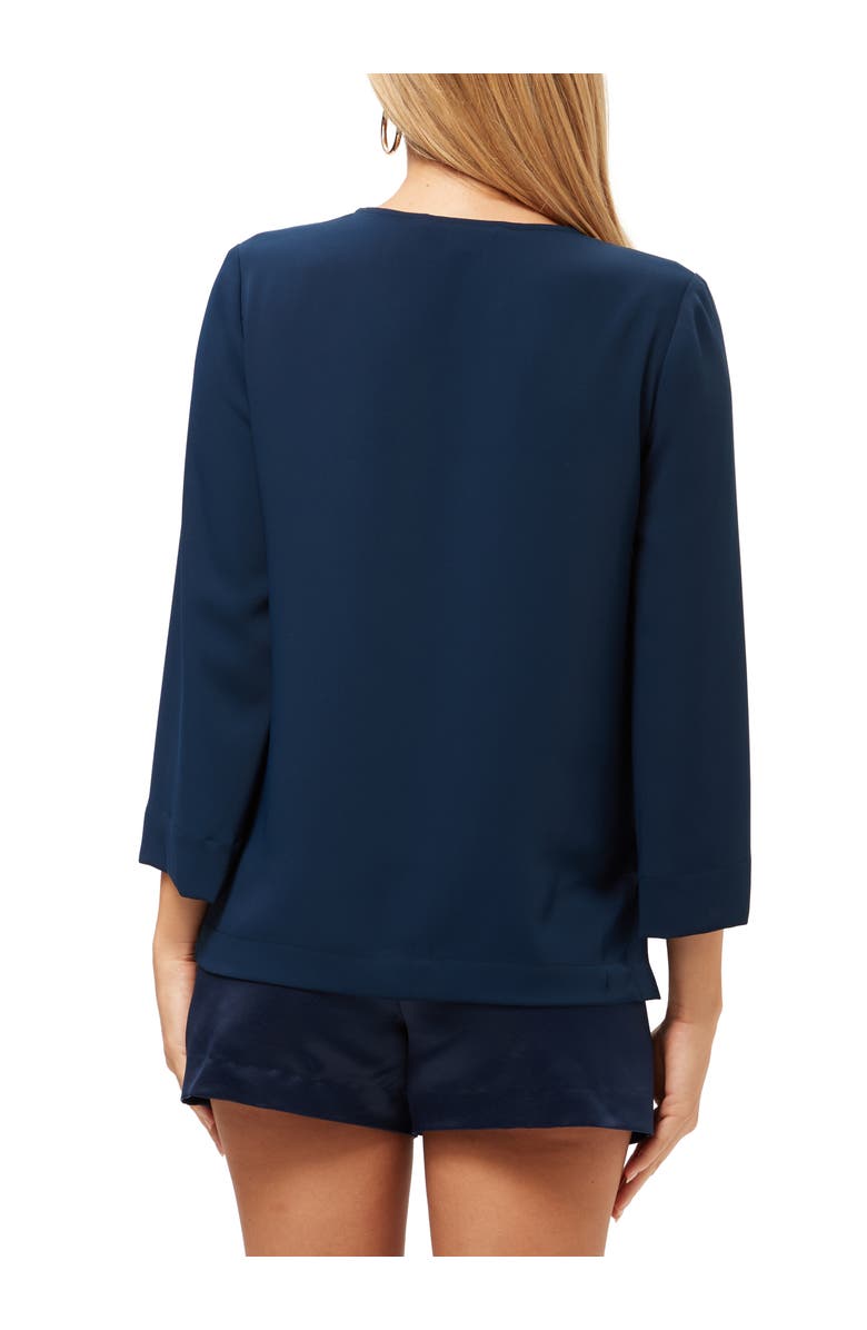Trina Turk Catamaran Lace Up Top, Alternate, color, Ink
