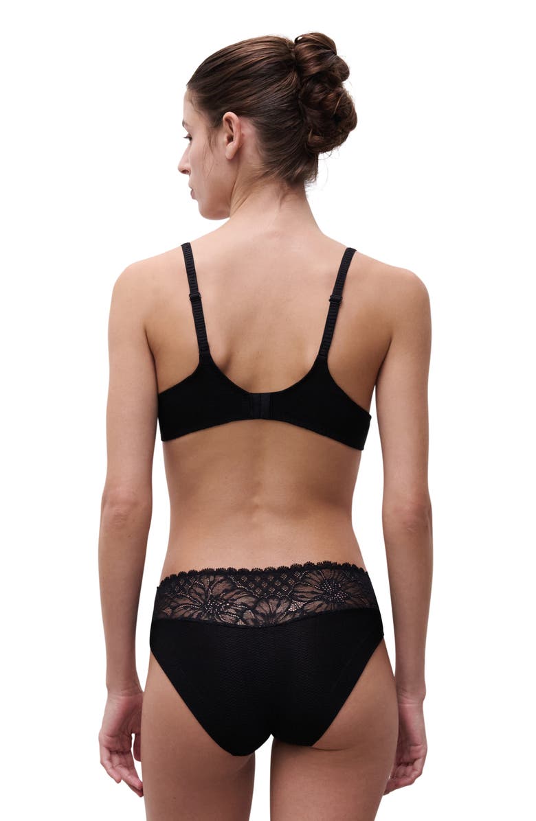 Chantelle Lingerie Sublime Mid Rise Bikini, Alternate, color, Black