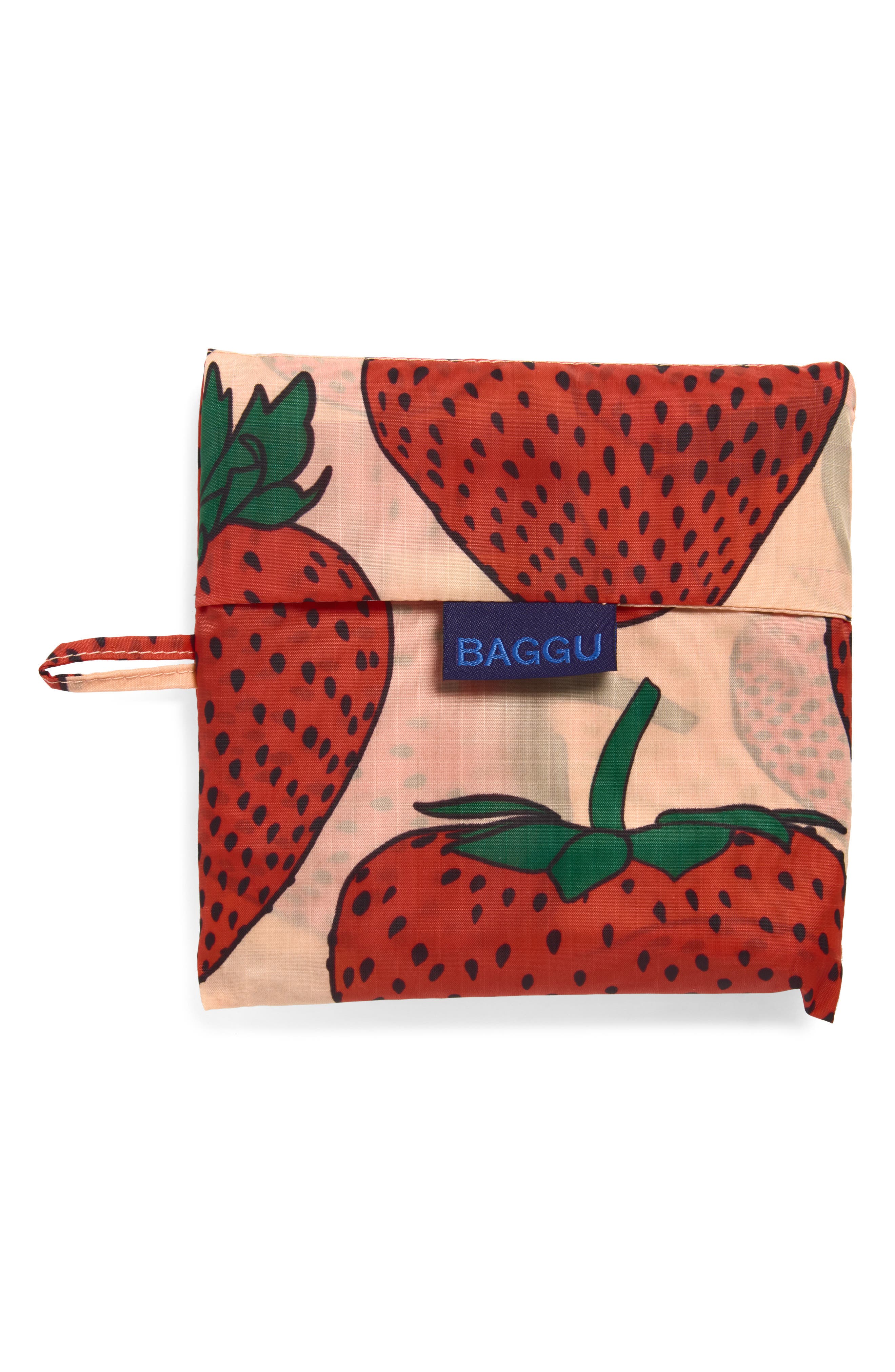 Big Baggu Reusable Tote Bag, Alternate, color, STRAWBERRY