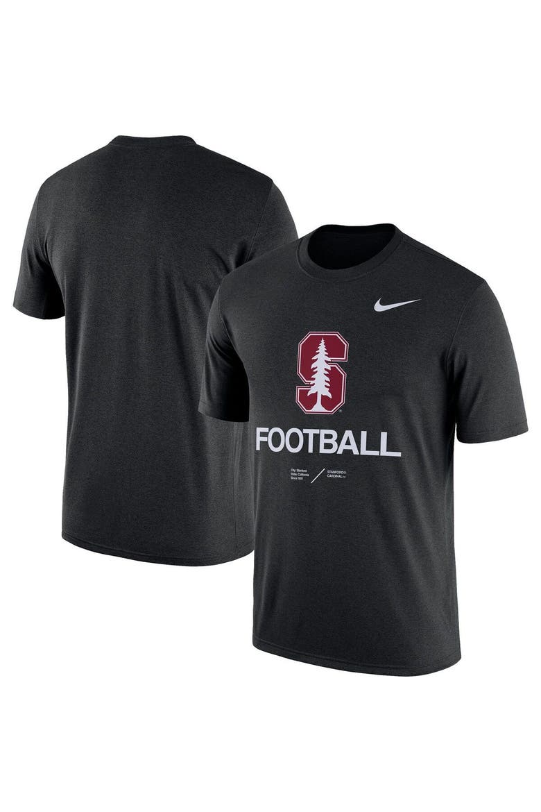 Men's Nike Heathered Black Stanford Cardinal Team Football Legend T-Shirt, Main, color, Heather Black
