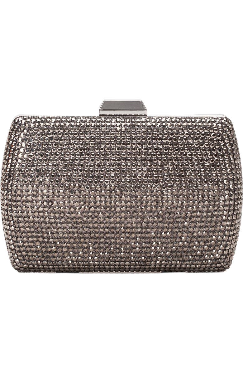 Forever & Always Shoes Francisca Clutch Evening Purse, Main, color, Grey Glitter