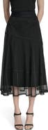 DKNY Layered Mesh Midi Skirt