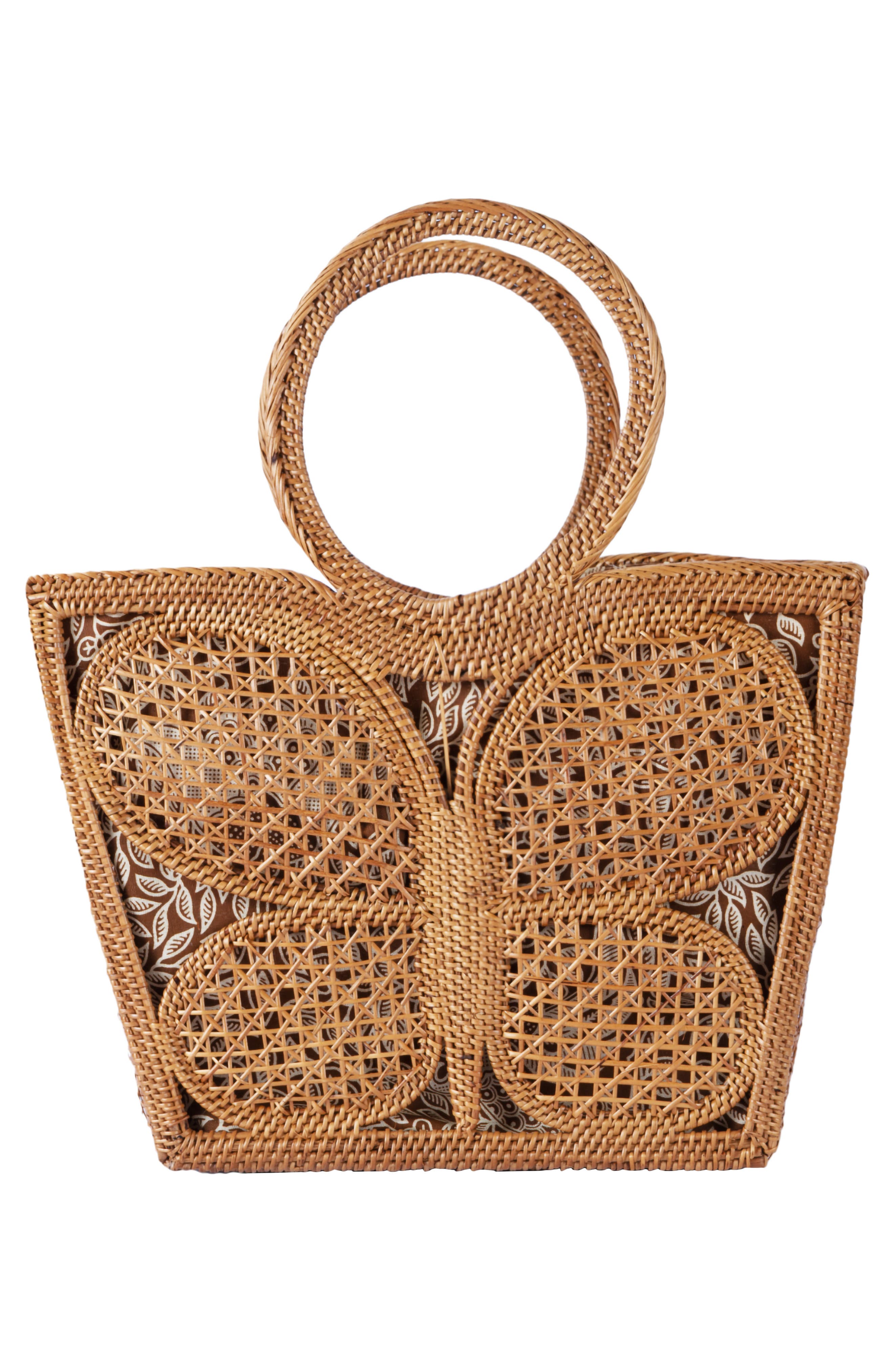Jelavu Mariana Rattan Tote Bag, Alternate, color, Natural