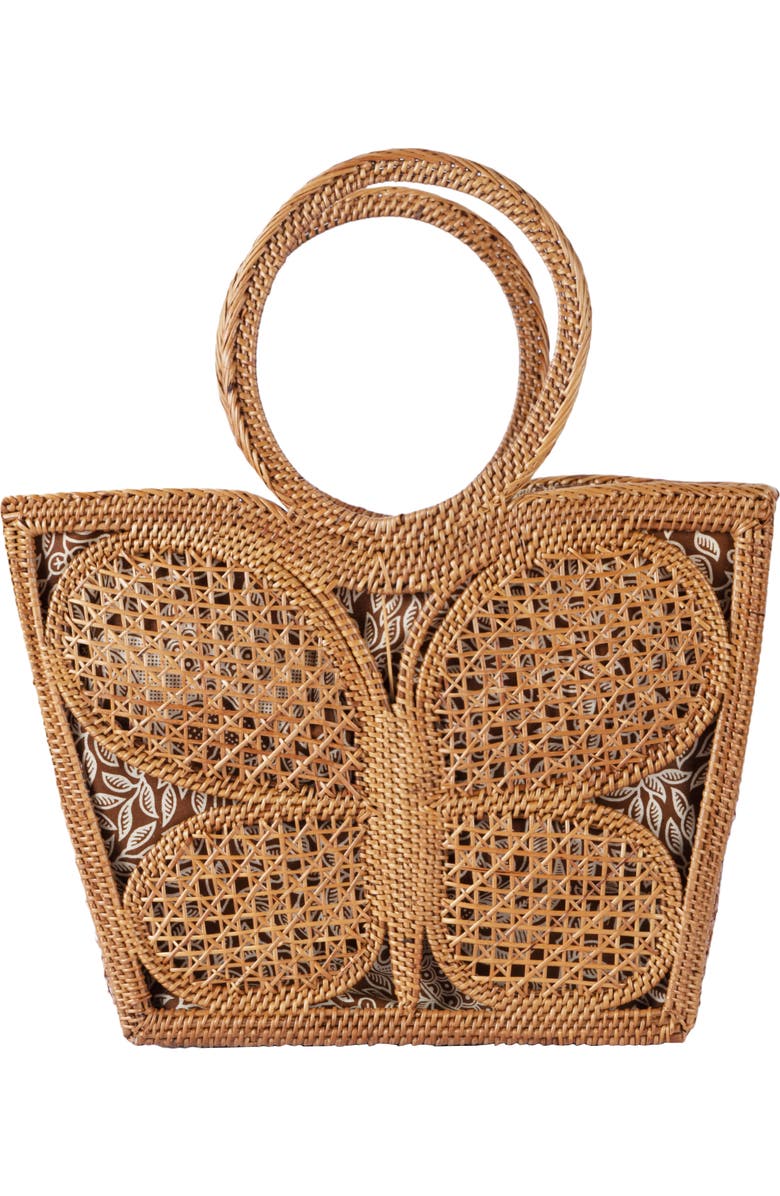 Jelavu Mariana Rattan Tote Bag, Alternate, color, Natural