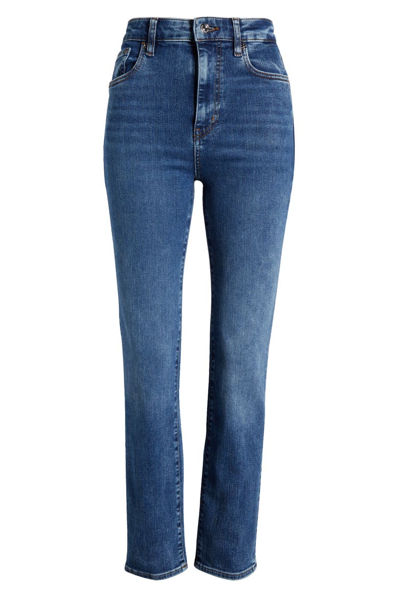 The Pencil Crop High Waist Ankle Slim Straight Leg Jeans, Alternate, color, CANALS