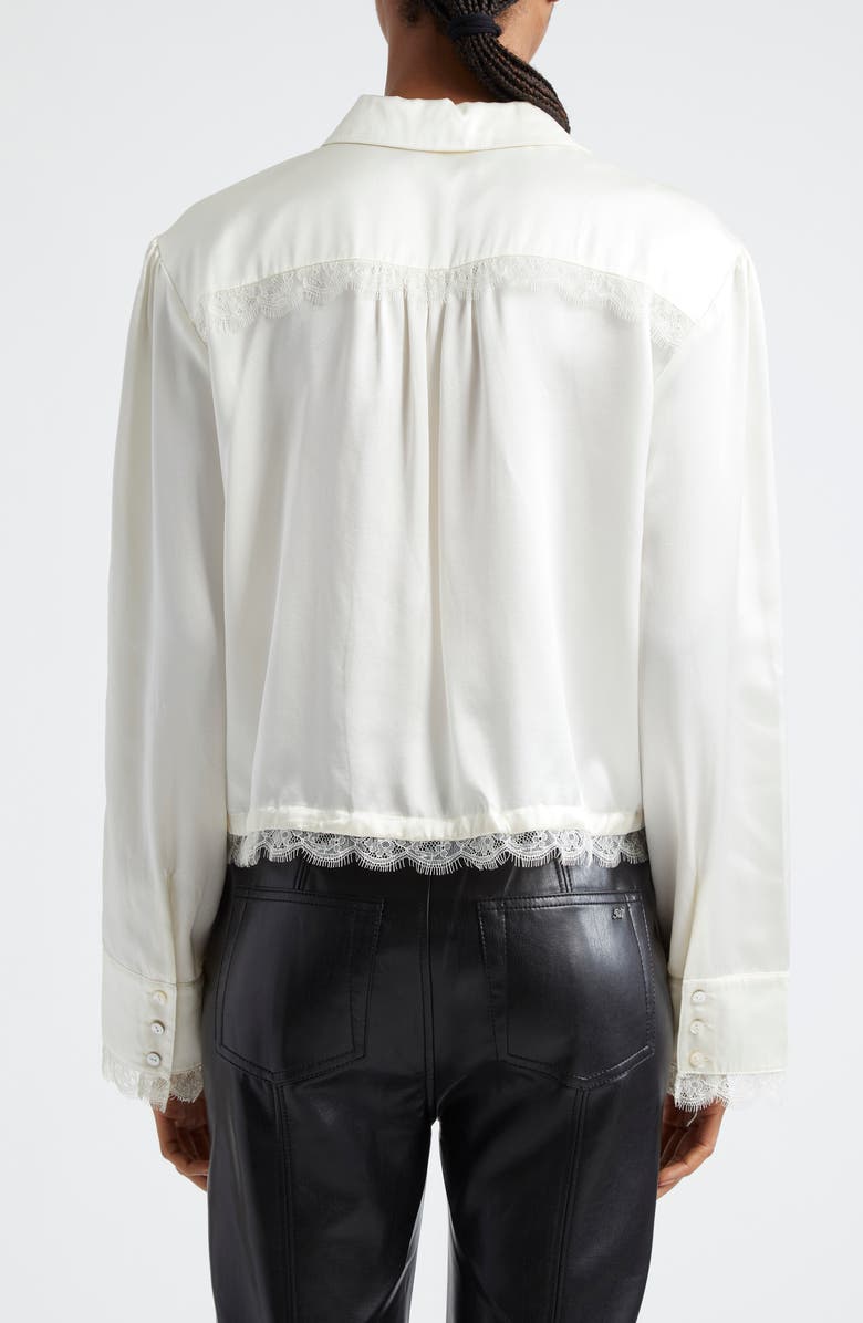 Cinq à Sept Mabyn Drawstring Waist Silk Button-Up Shirt, Alternate, color,