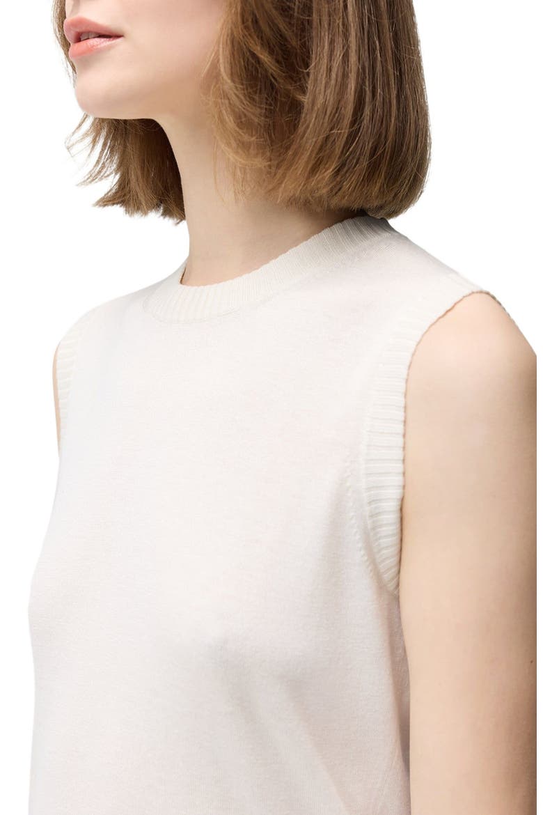 Cashmere Silk Sleeveless Top, Alternate, color, whisper white
