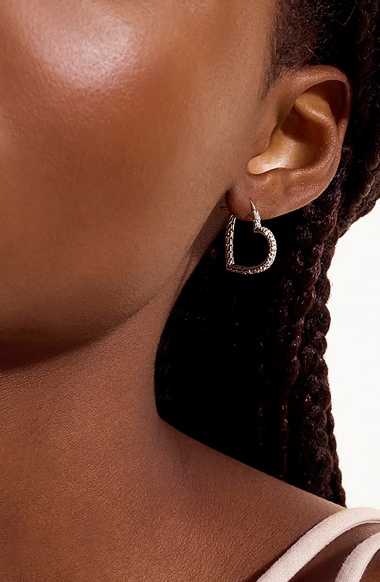 John Hardy Essentials Heart Pavé Hoop Earrings, Alternate, color, 