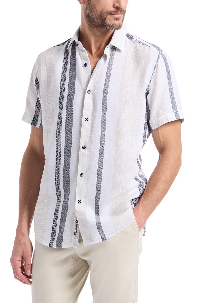 Robert Graham Makai Stripe Sport Shirt, Alternate, color, White