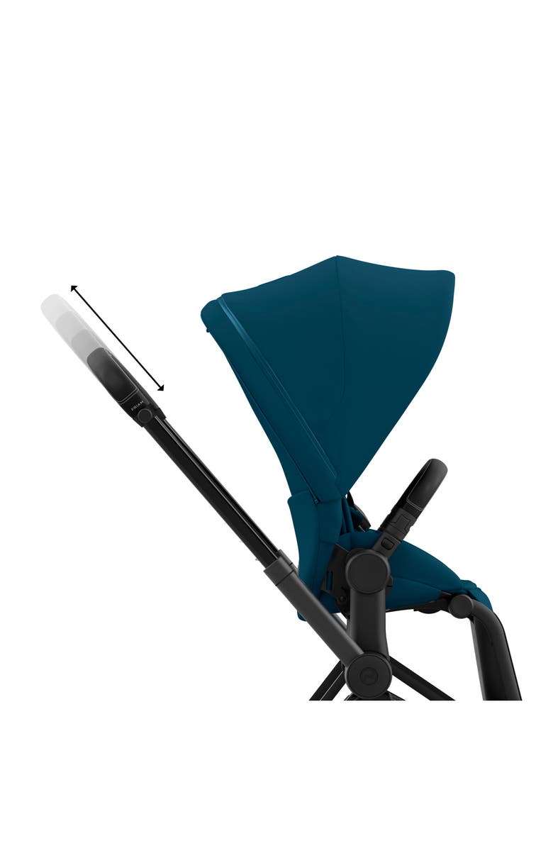 CYBEX PRIAM 4 Matte Black Compact Stroller, Alternate, color, Mountain Blue