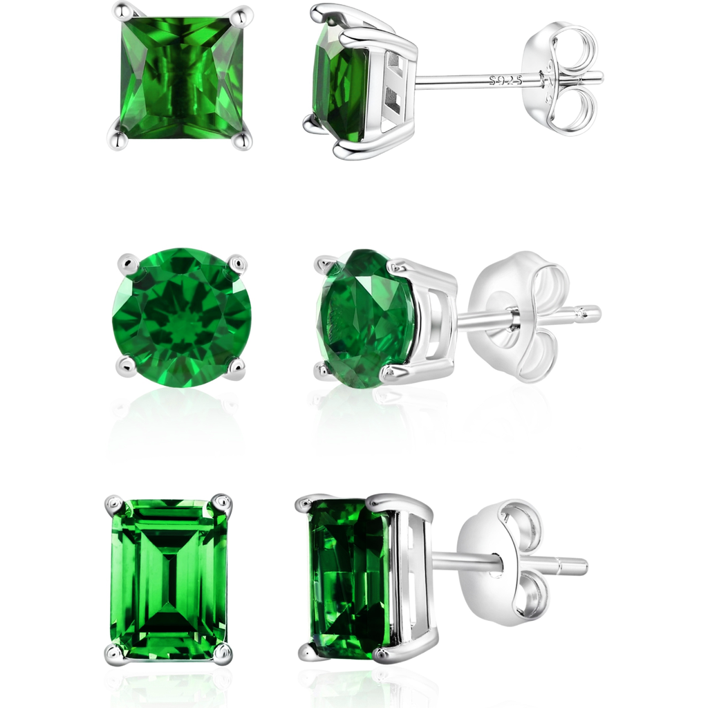 Donatello Gian 3 Pack Sterling Silver Green Studs