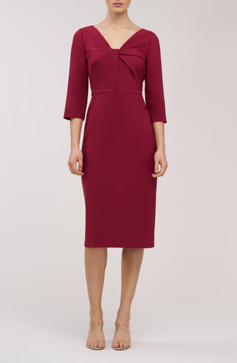Farrah Twist Front Midi Cocktail Dress