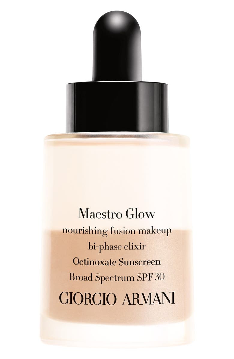 ARMANI beauty Giorgio Armani 'Maestro Glow' Nourishing Fusion Foundation Bi-Phase Elixir Broad Spectrum SPF 30, Main, color,