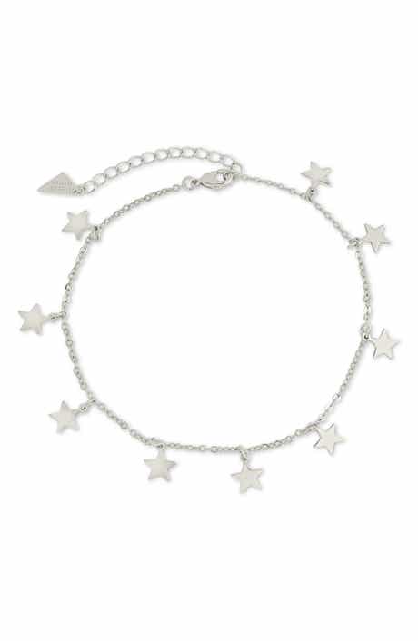 Sterling Forever Sabina Star Charm Anklet