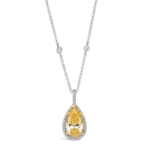 Anna Zuckerman Ciao Bella 5 Carat Canary Necklace In Canary Yellow Crystalline