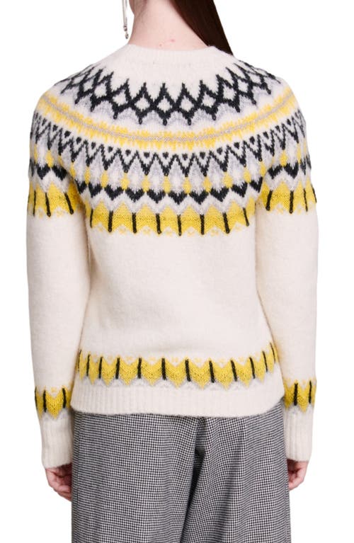 Maje Mamonix Fair Isle Metallic Sweater In Multi