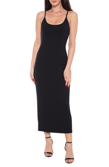 Bebe Emma Mesh Maxi Slip Dress In Black