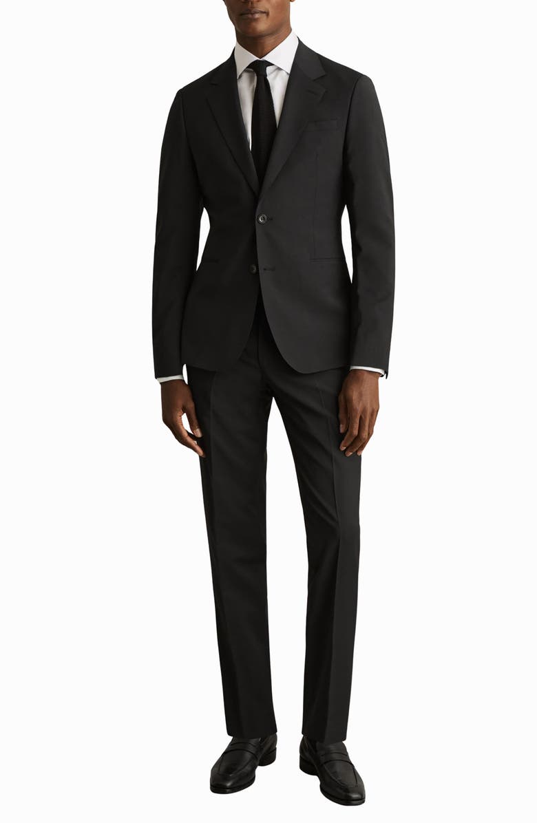 Reiss Promise Wool Blend Sport Coat, Alternate, color, Black
