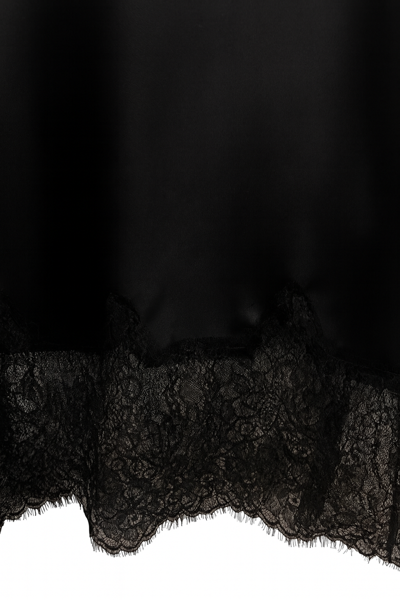 Bias Lace Skirt, Alternate, color, Black