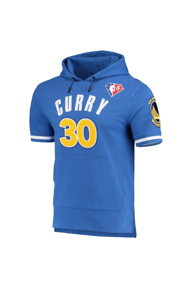 Men's Pro Standard Stephen Curry Royal Golden State Warriors Name & Number Short Sleeve Pullover Hoodie, Alternate, color, Royal