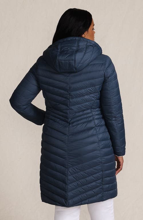 Lands' End Ultralight Packable Long Down Coat In Black