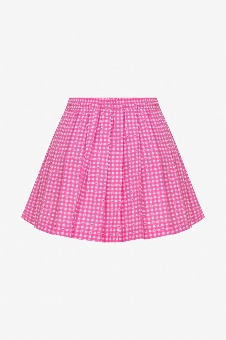 Sweetheart Gingham Pleated Mini Skirt, Alternate, color, Pink