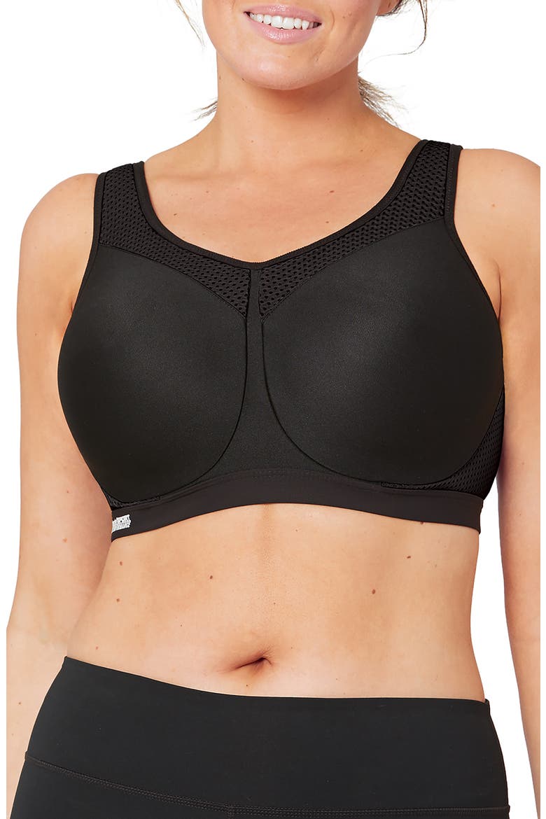 High Impact Seamless Underwire Sports Bra, Main, color, BLACK