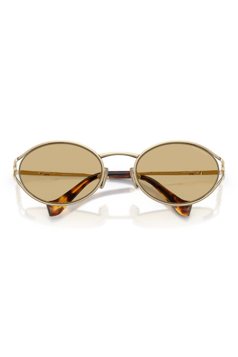 54mm Gradient Oval Sunglasses, Alternate, color, PALE GOLD / YELLOW