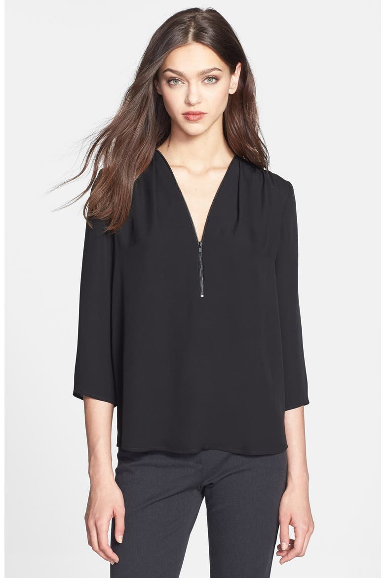 'Sala' Silk Top, Main, color, BLACK