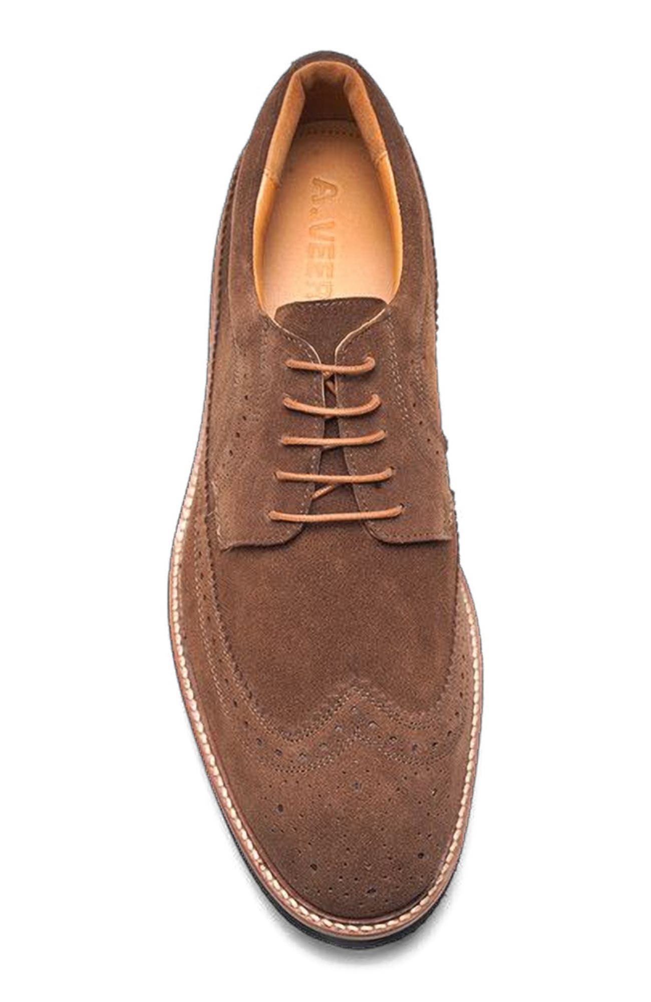 A. Veer Ellis Wingtip Oxford, Alternate, color, Tobacco Suede