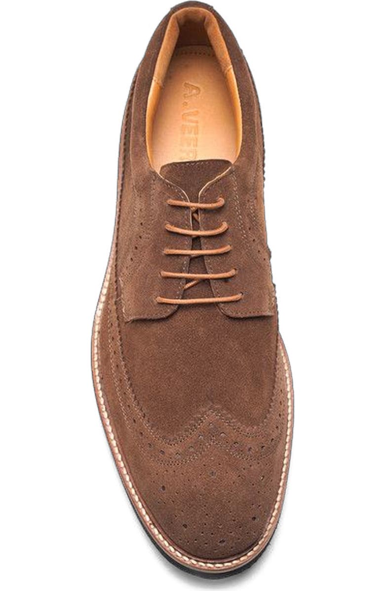 A. Veer Ellis Wingtip Oxford, Alternate, color, Tobacco Suede