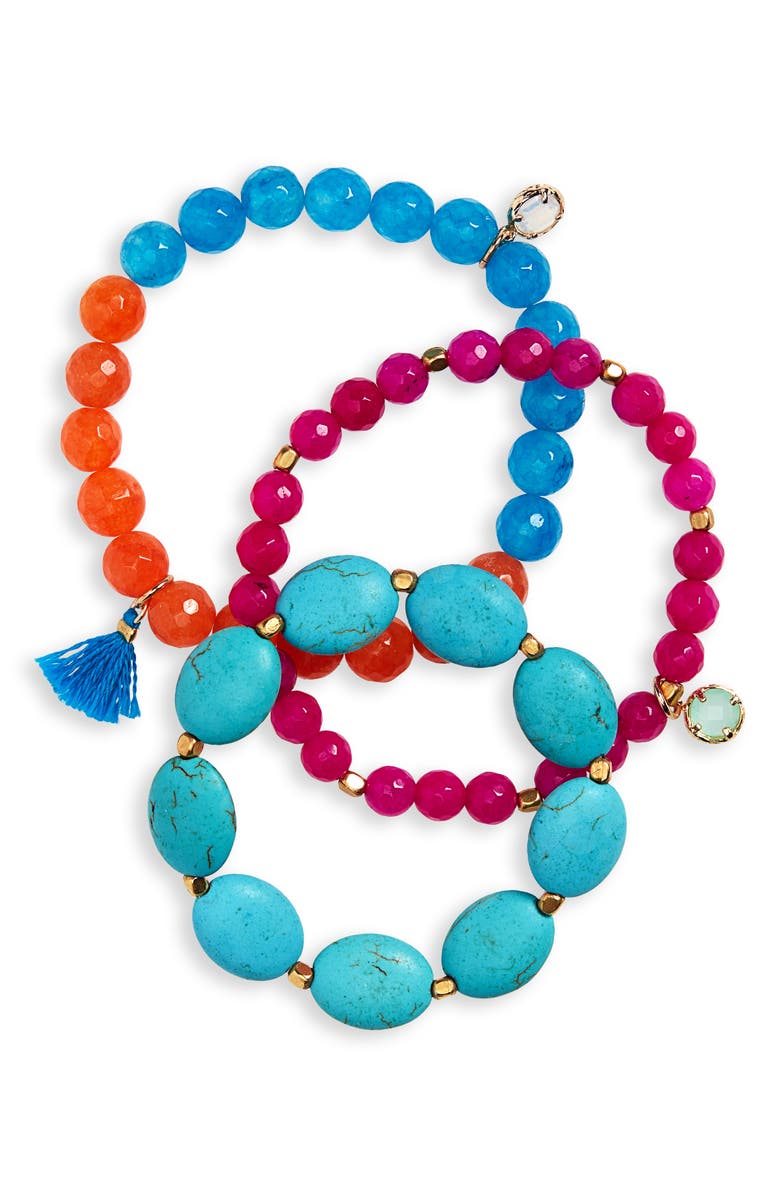 Panacea Set of 3 Stretch Bracelets, Main, color, 